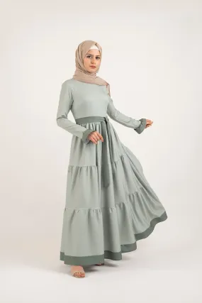 Green Shades Pleat Dress