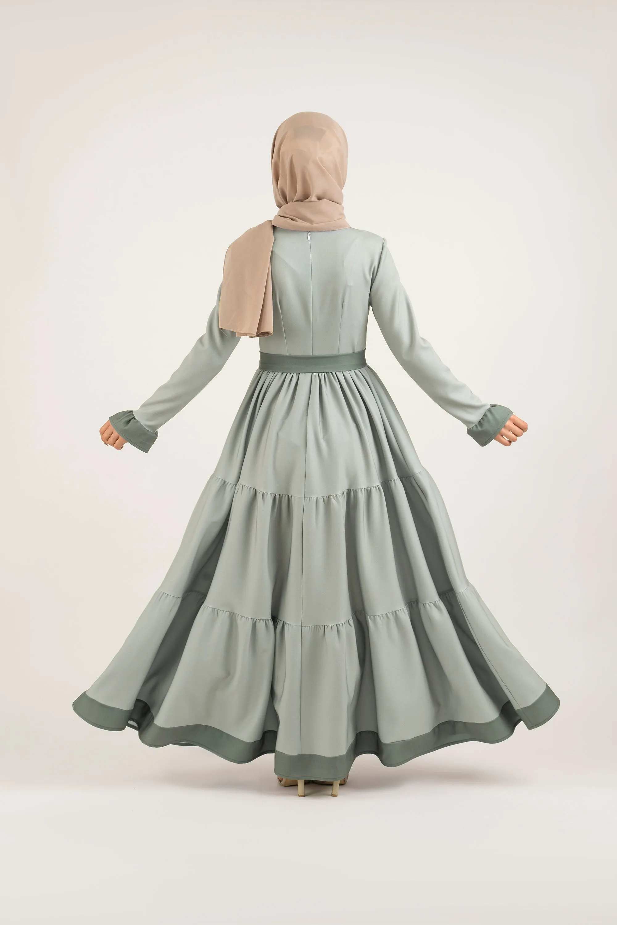 Green Shades Pleat Dress