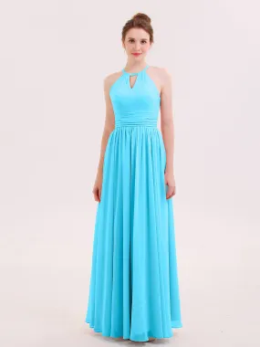 Halter Long Chiffon Dress of Bridesmaids Pool Plus Size