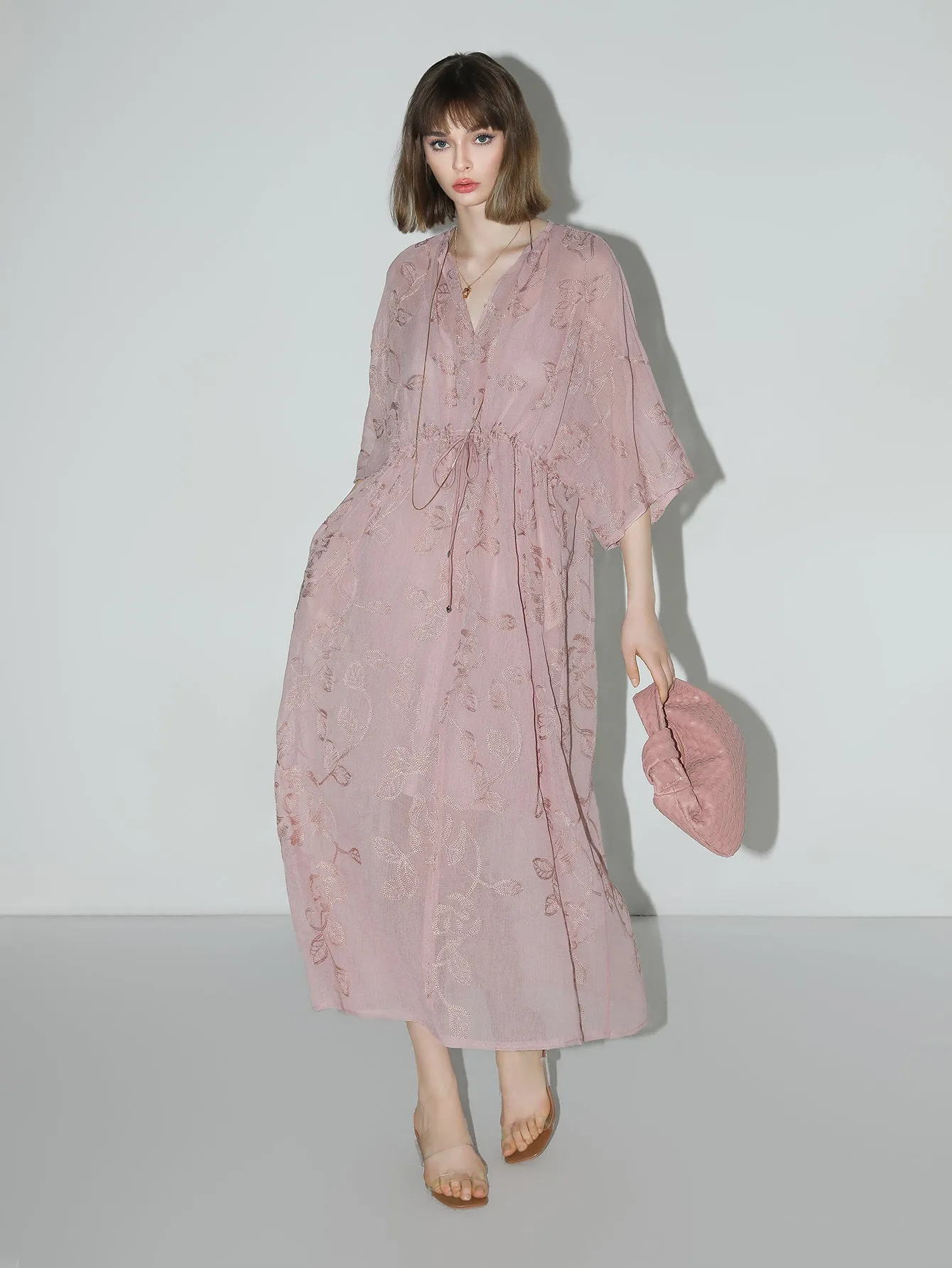 Intricate Glitter Embroidered Two-Piece Dress