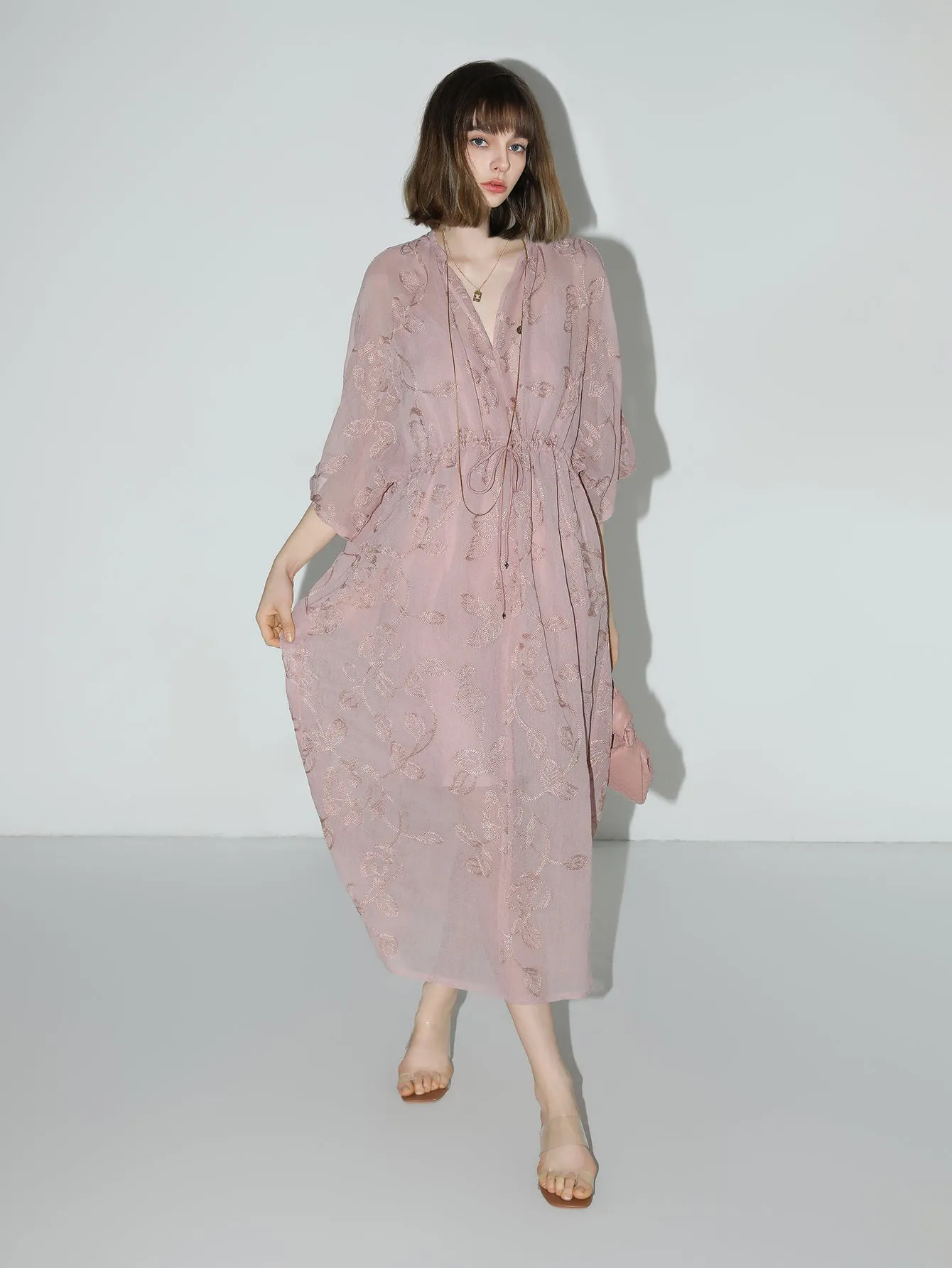 Intricate Glitter Embroidered Two-Piece Dress