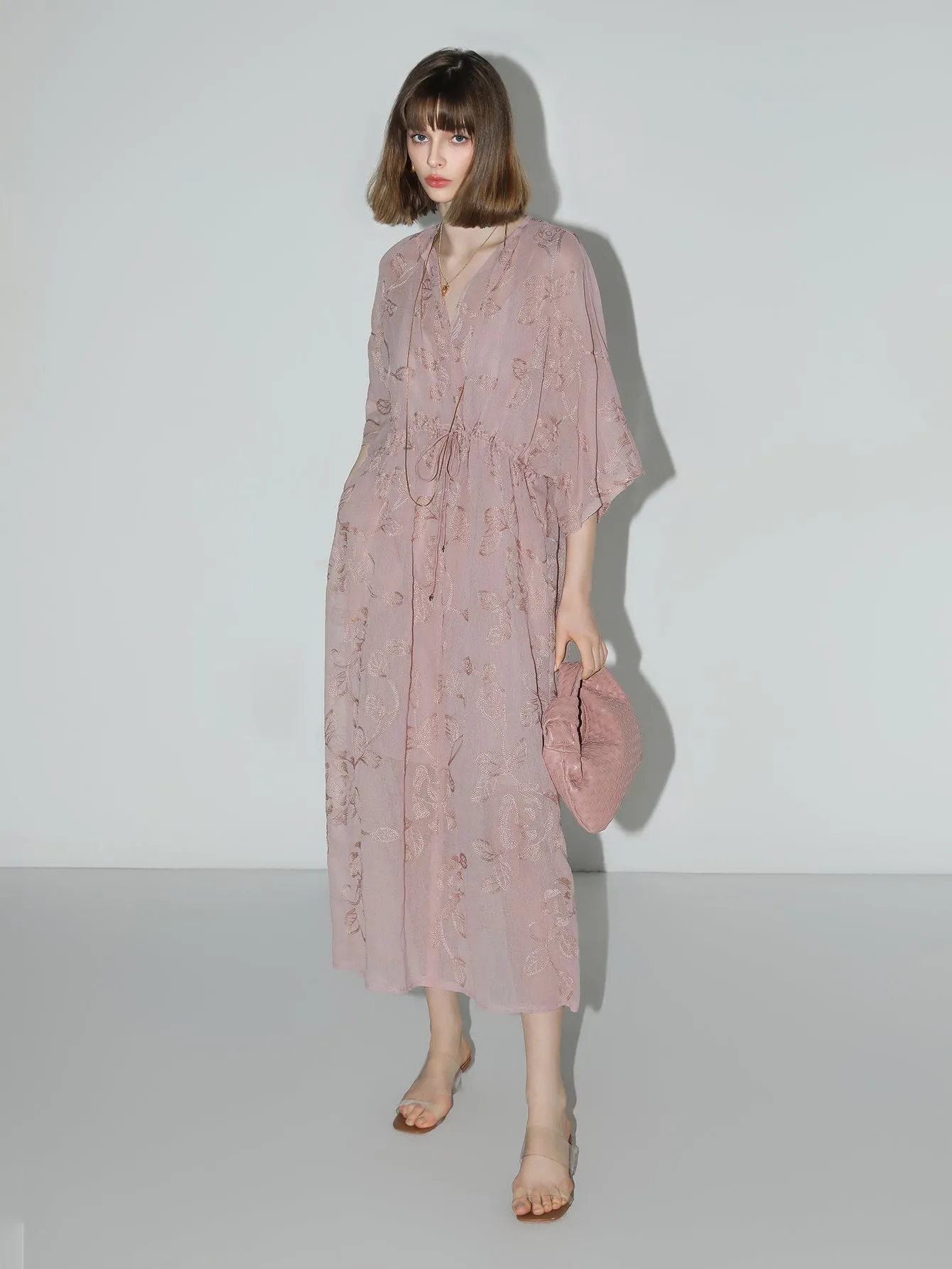 Intricate Glitter Embroidered Two-Piece Dress