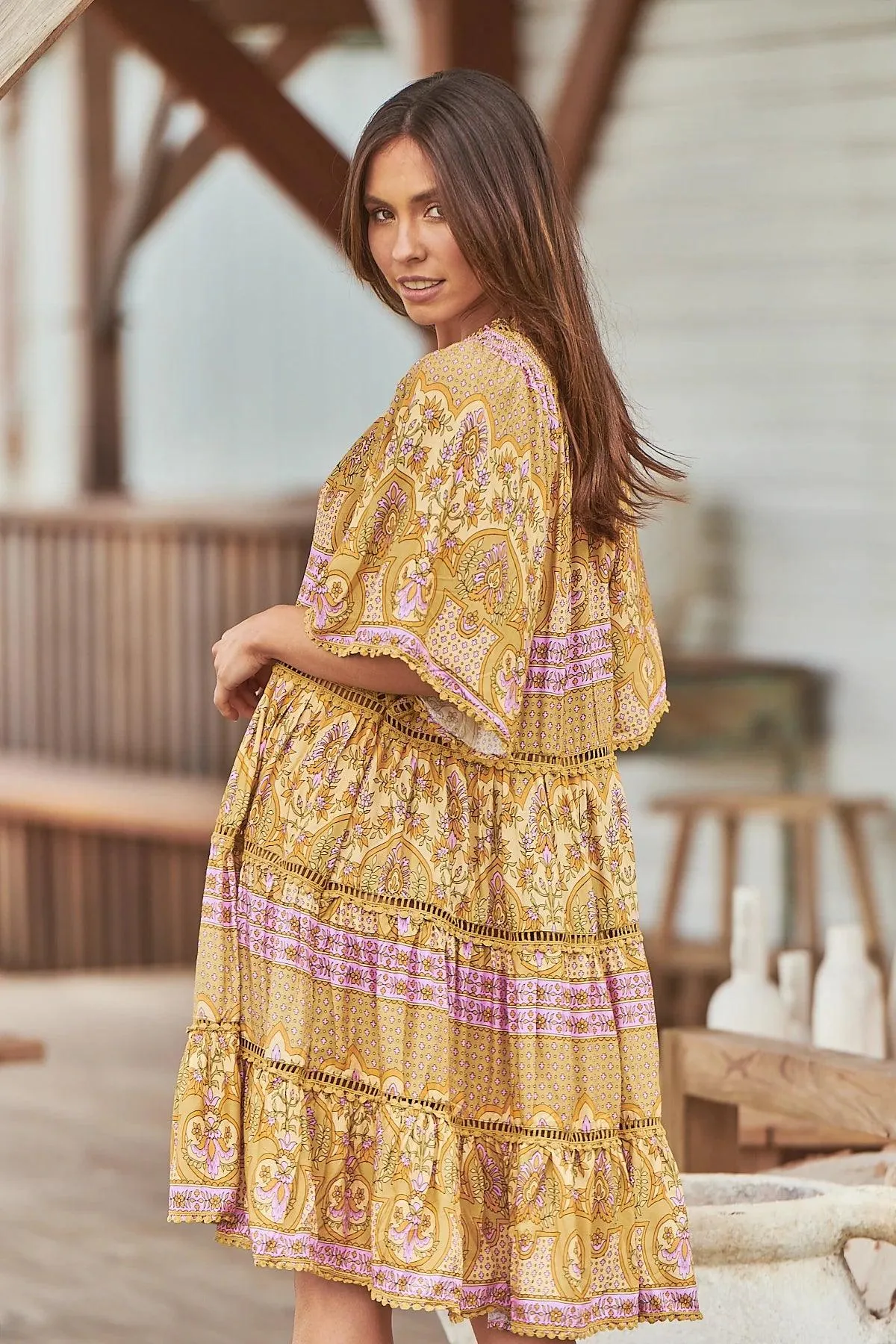 JAASE Odessa Print Mini Dress - Caramel
