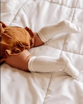 Knee High Socks in White