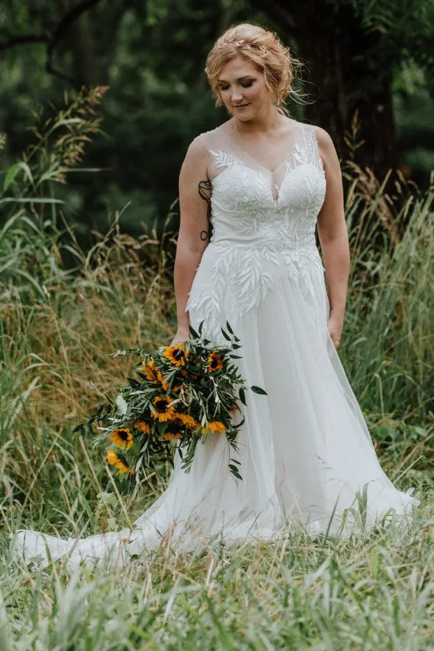 Lace Top Rustic Countryside Wedding Dress