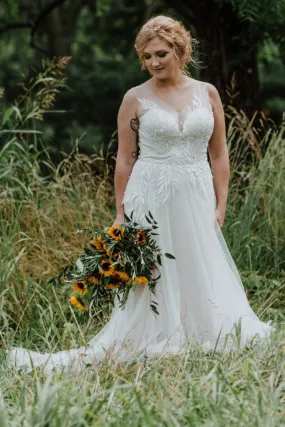 Lace Top Rustic Countryside Wedding Dress