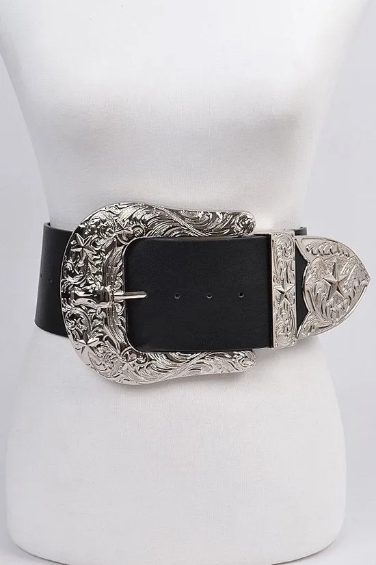 LARGE OVERSIZED BUFFALO BUCKLE BELT