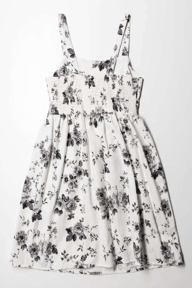 Linen Printed Dress Pink Tint