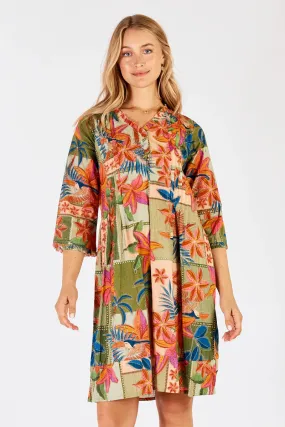 Lula Life Jemma Tuck Dress Olive