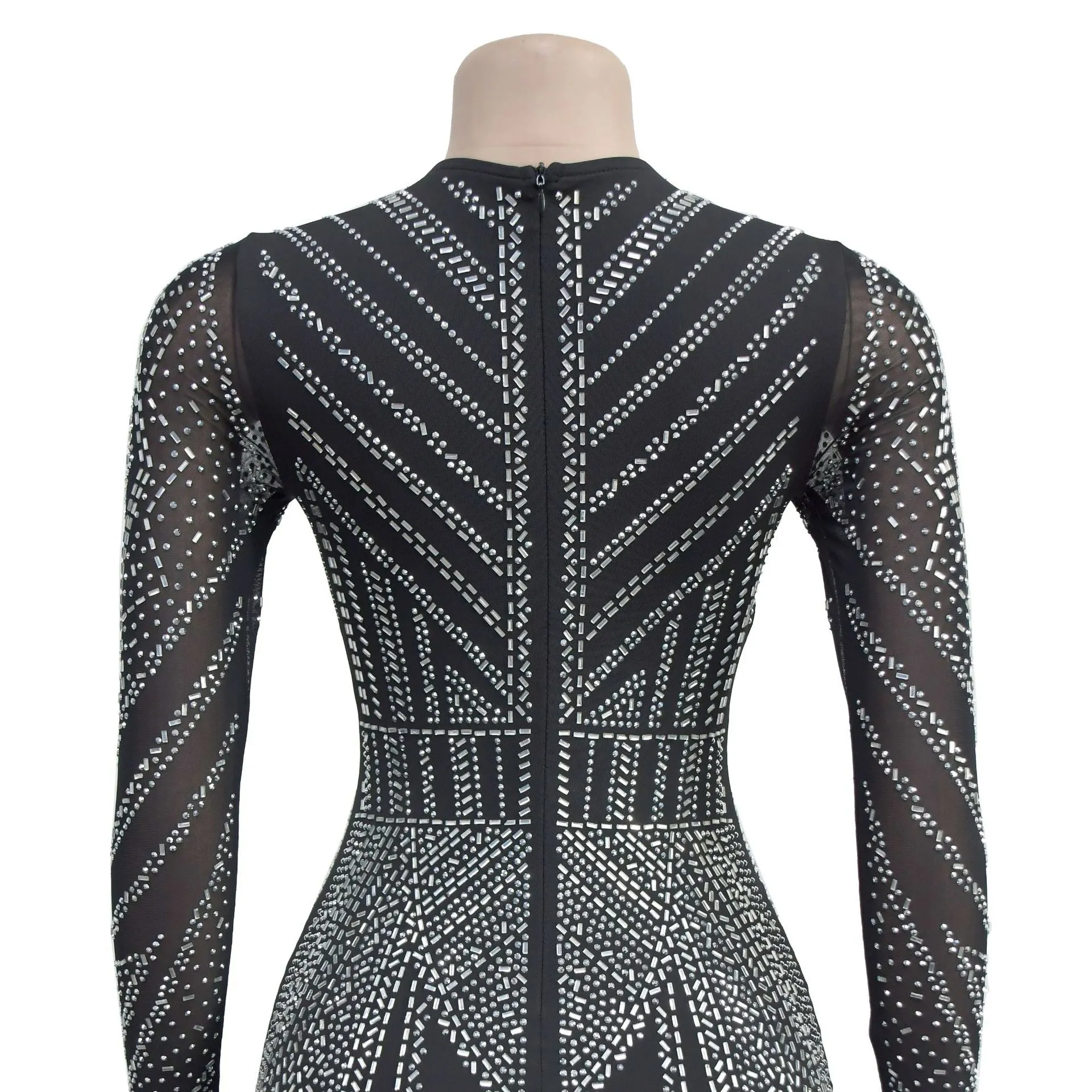 MALYBGG Stylish Sequins And V-Neck Dresses 7003LY