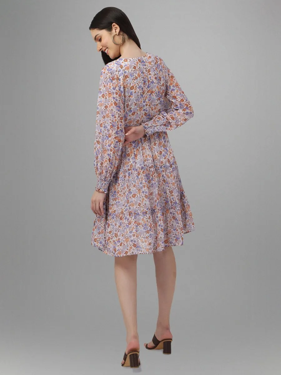 Masakali.co dresses for womens  Cream Purple Color