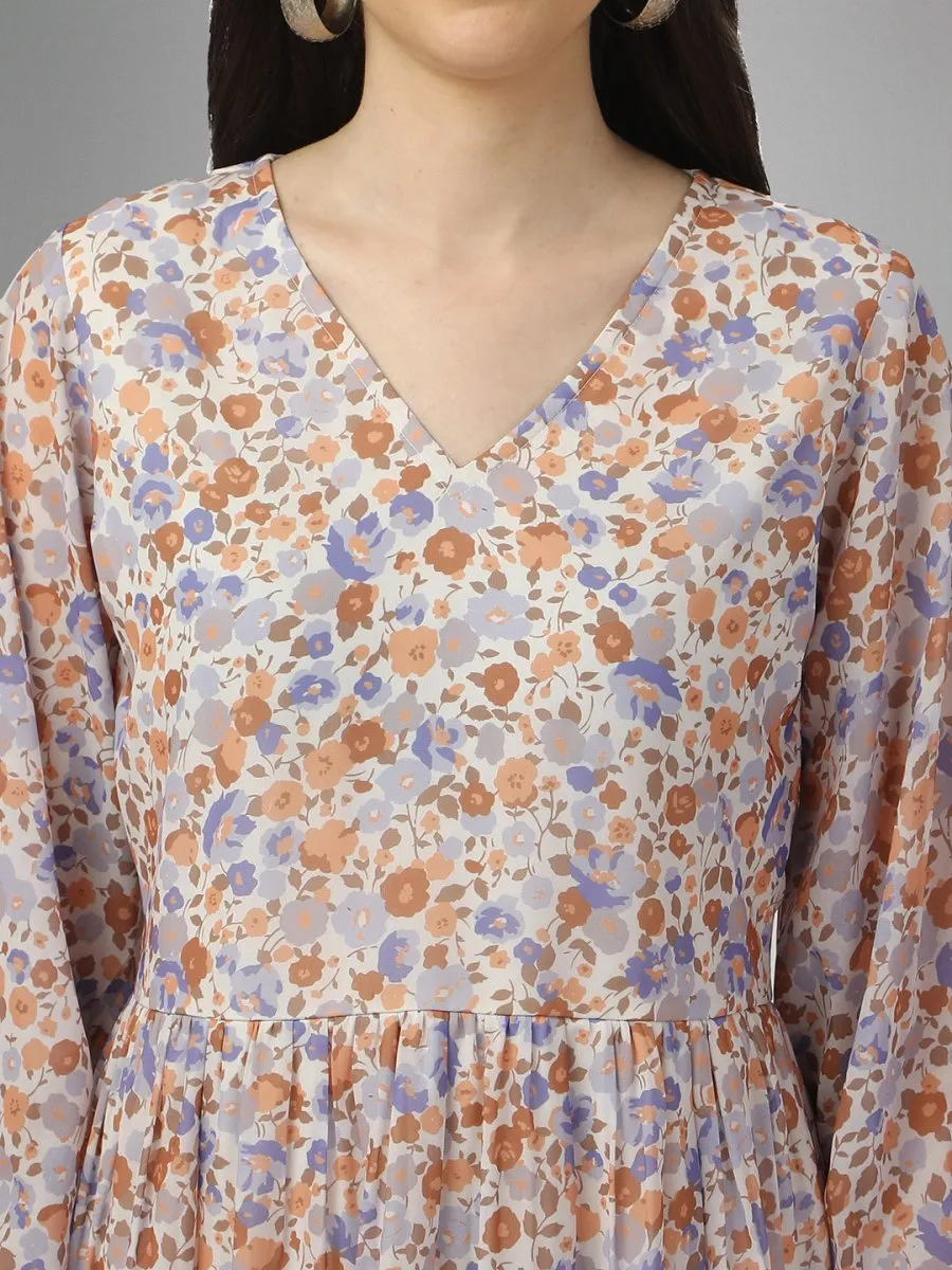 Masakali.co dresses for womens  Cream Purple Color