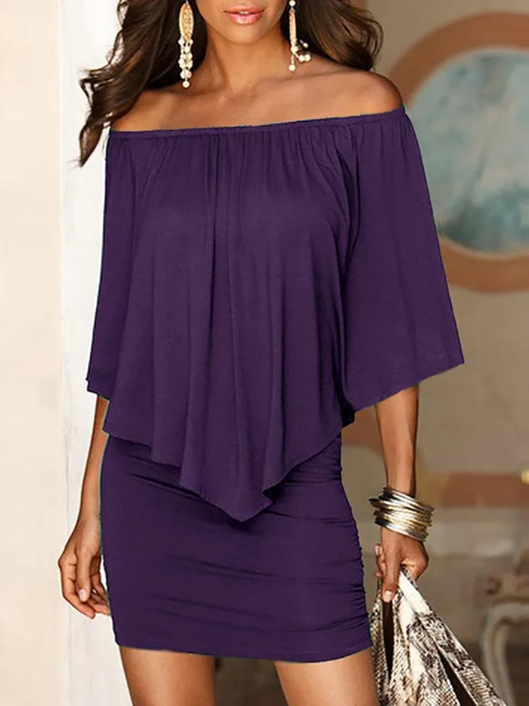 Mini Off Shoulder Beach Casual Dress