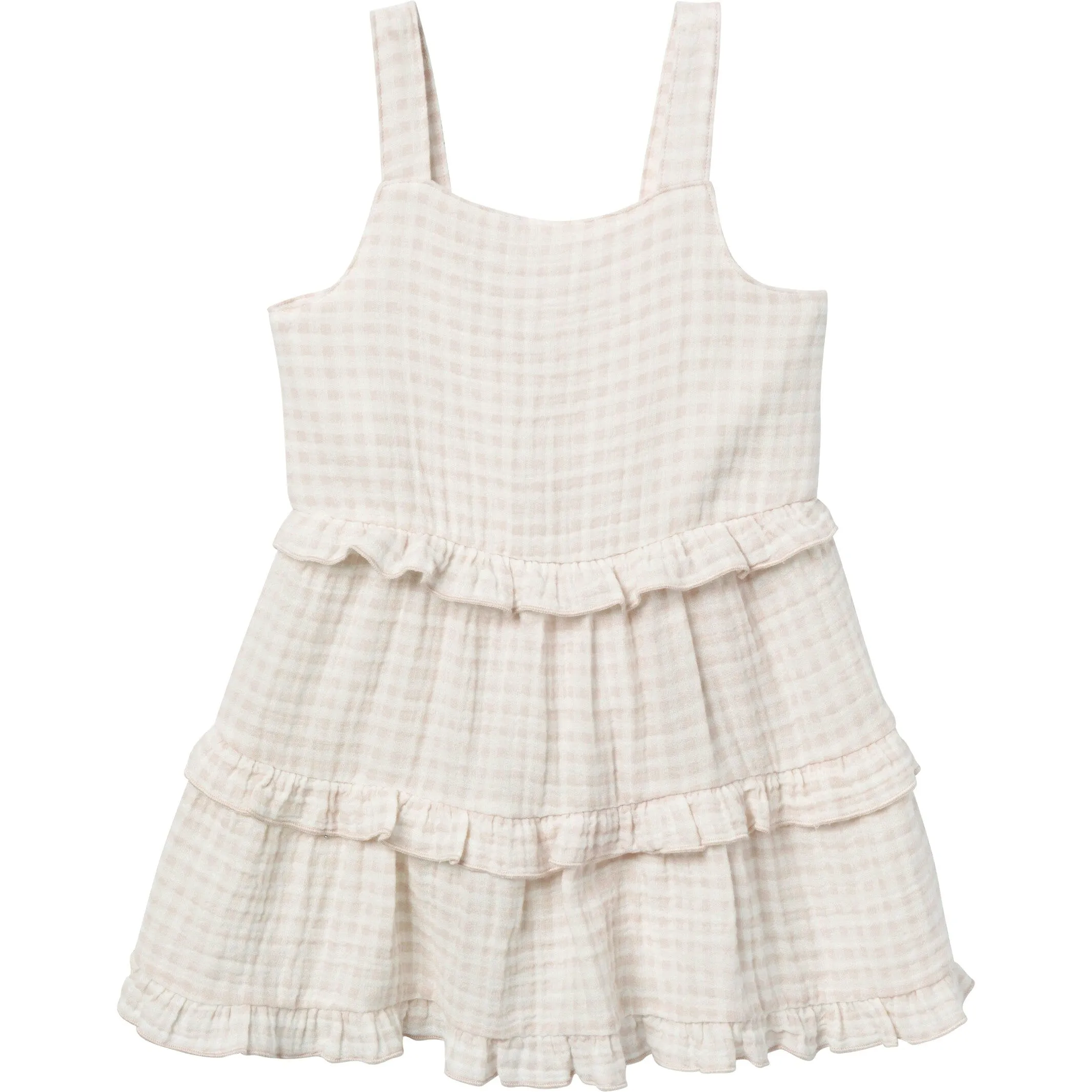 Mommy & Me Tan Gingham Gauze Dresses Bundle