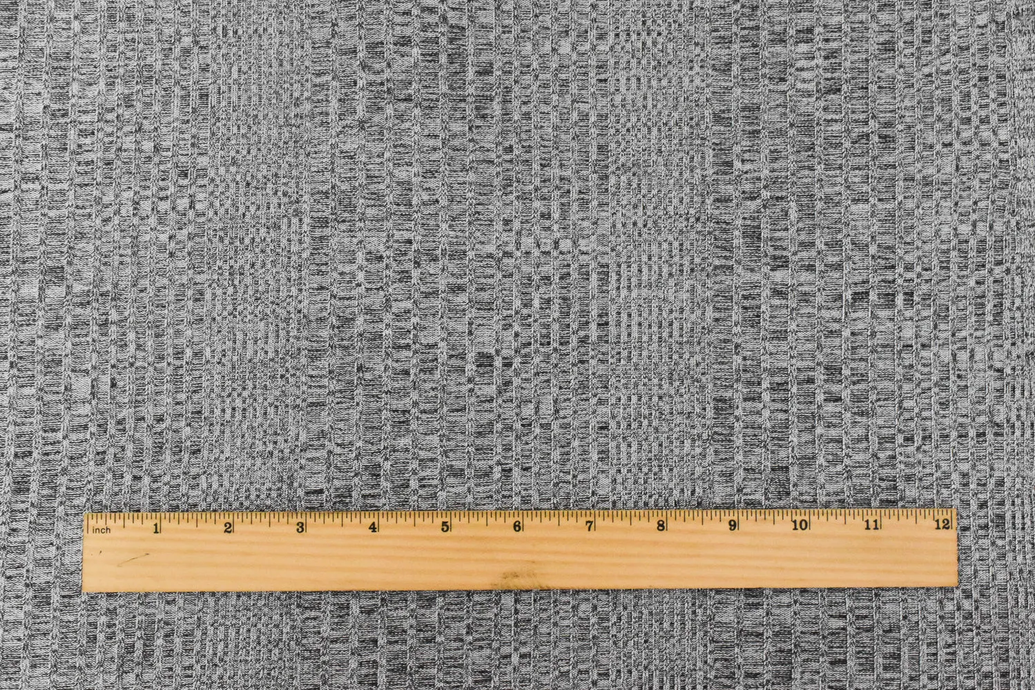 Moon Silver-Black Texture Stretch Poly 6x2 Rib Knit Fabric