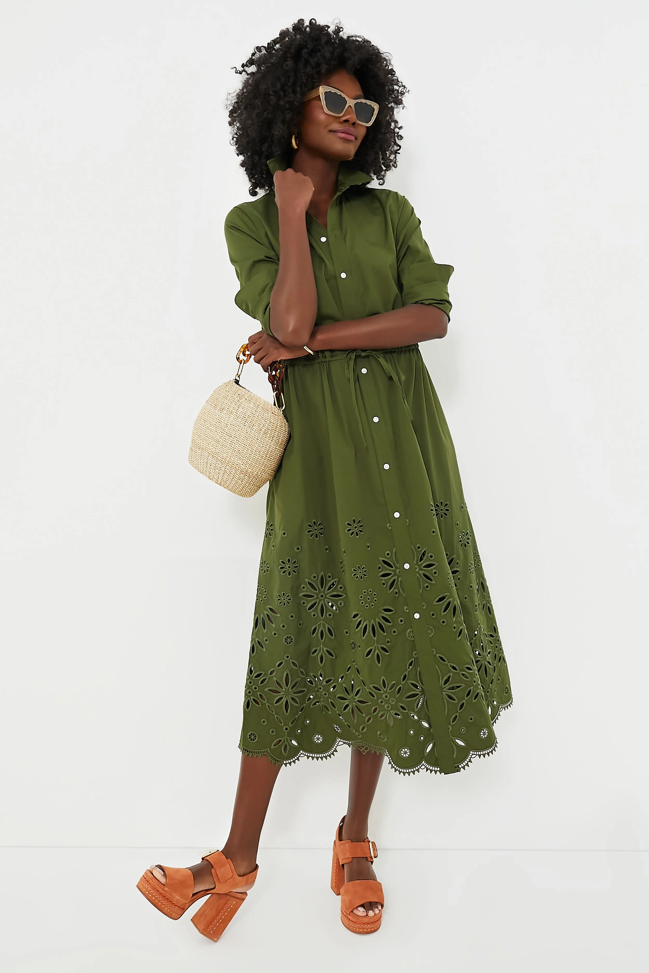New Olive Jessica Long Sleeve Day Dress