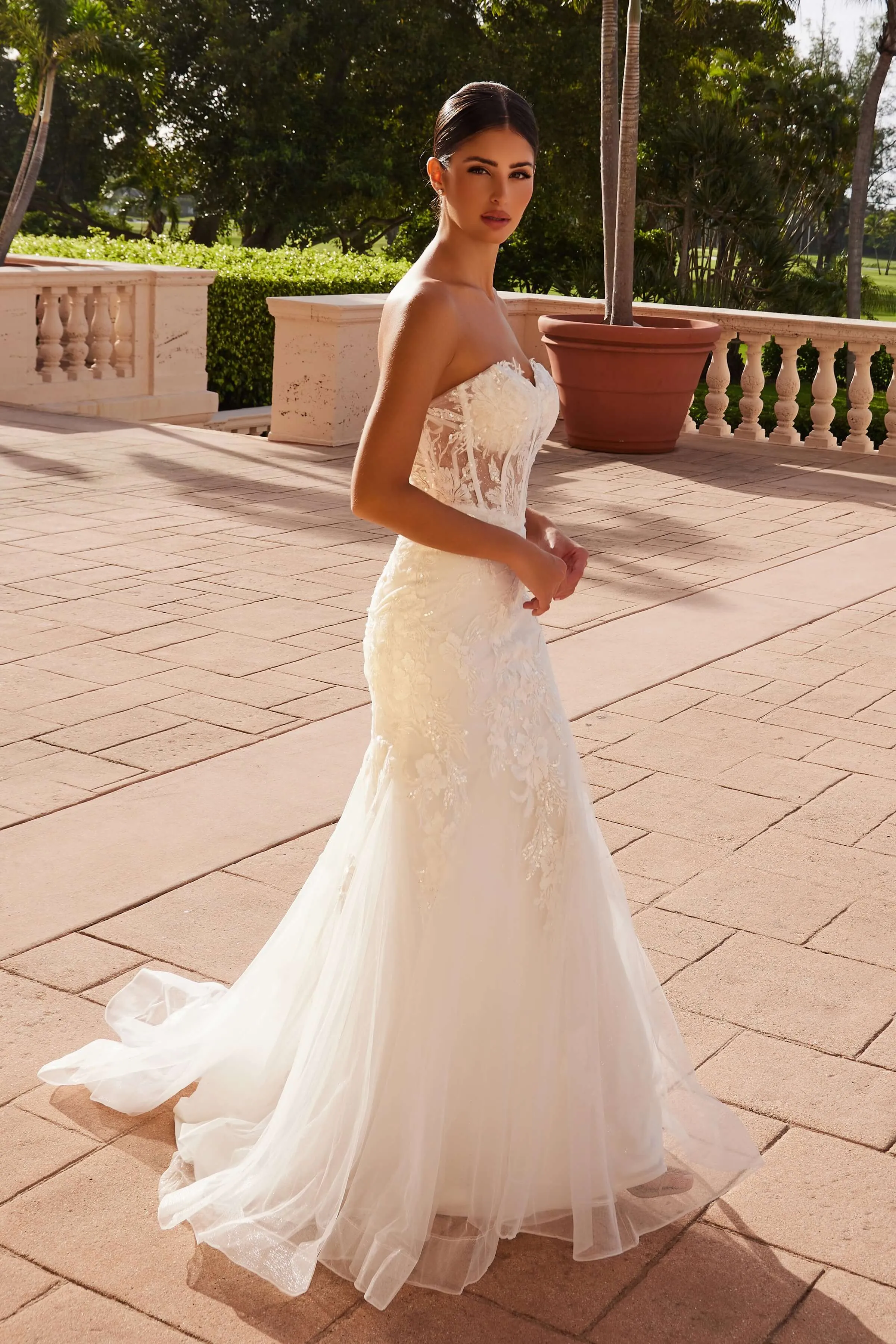 NOX ANABEL JQ1038 Strapless Floor-Length Trumpet Wedding Dress
