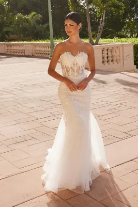 NOX ANABEL JQ1038 Strapless Floor-Length Trumpet Wedding Dress