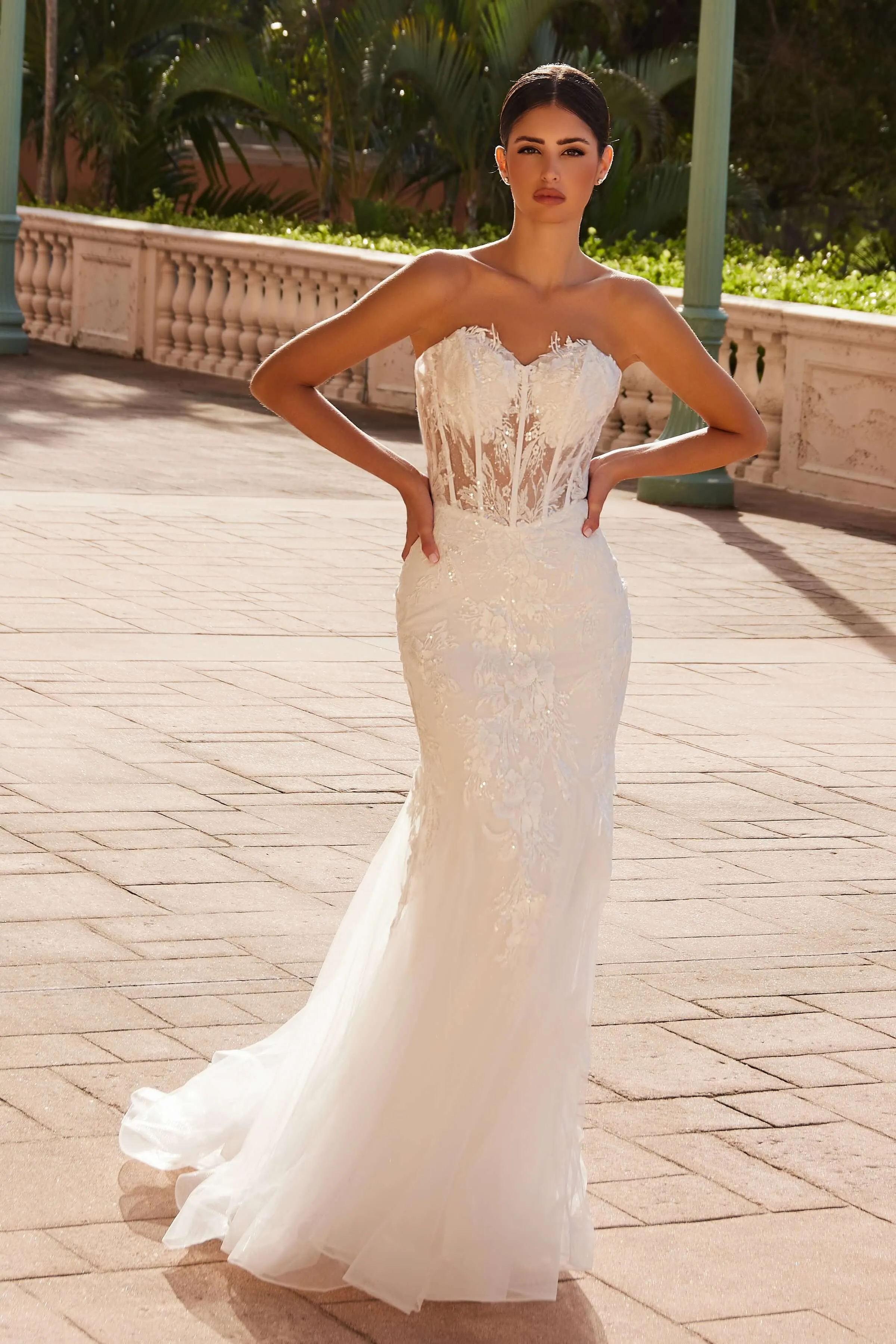 NOX ANABEL JQ1038 Strapless Floor-Length Trumpet Wedding Dress
