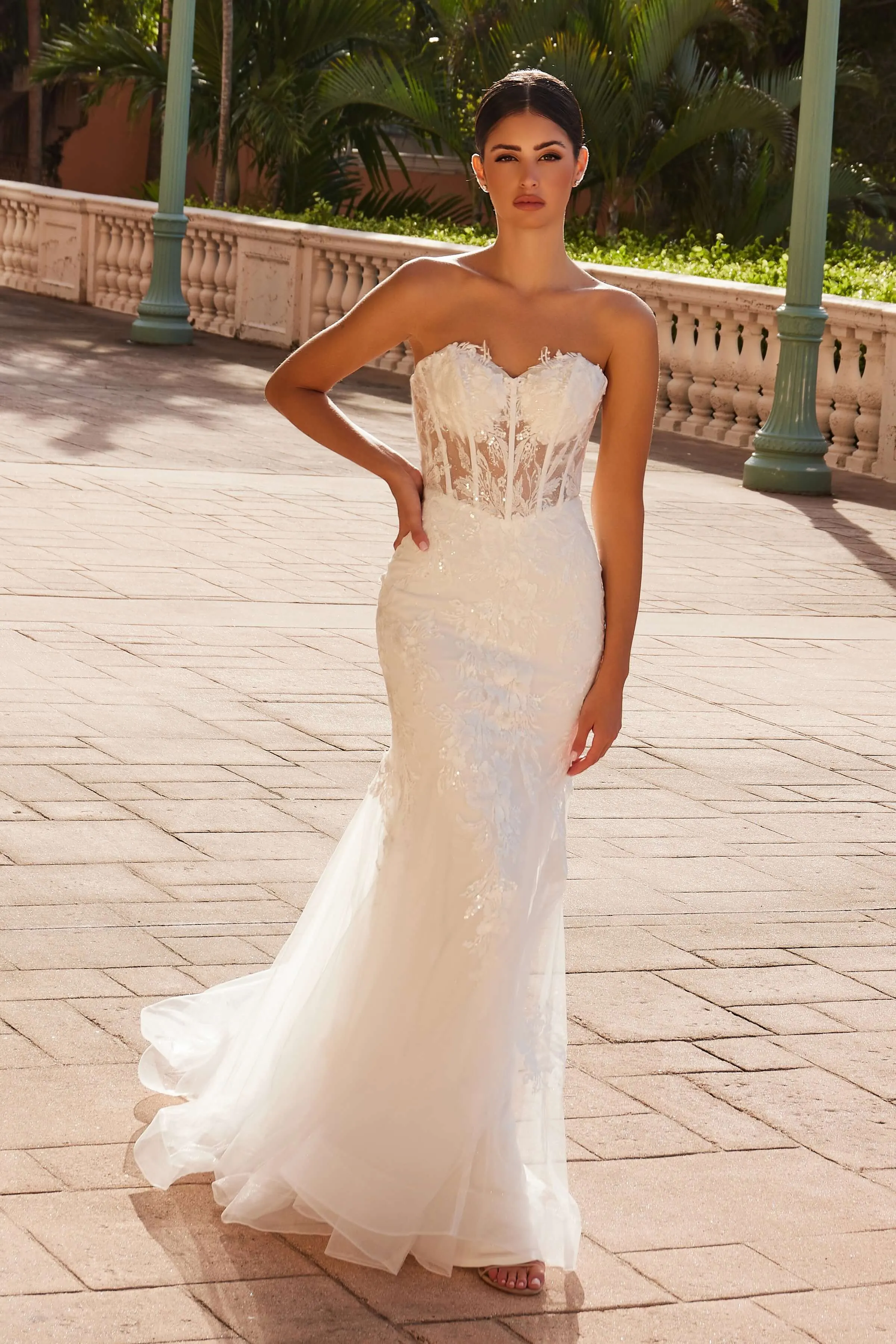 NOX ANABEL JQ1038 Strapless Floor-Length Trumpet Wedding Dress
