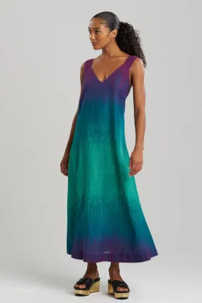Ombre Printed Gauze Maxi Dress