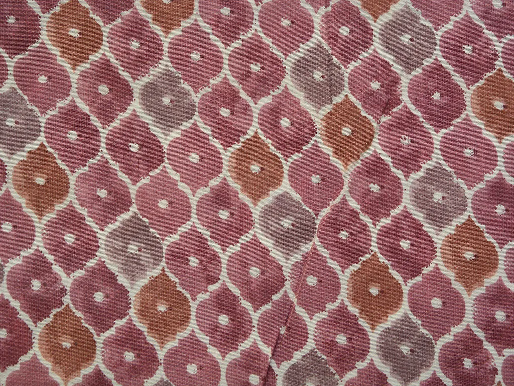 Pink & Cream Geometric Premium Modal Chanderi Silk Fabric