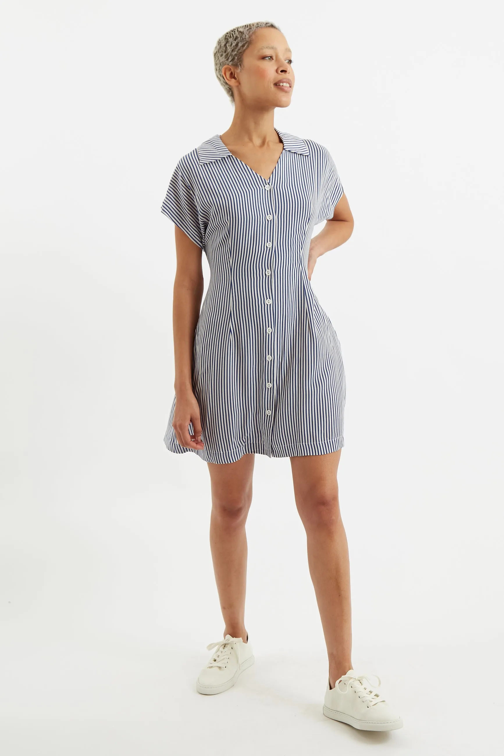 Prudence School Stripe Laced Back Mini Dress
