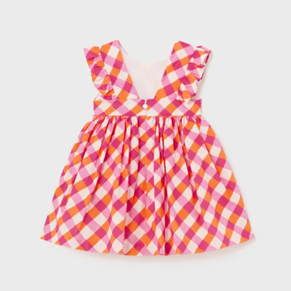 PURPLE ORANGE SLEVELESS PATTERNED DRESS