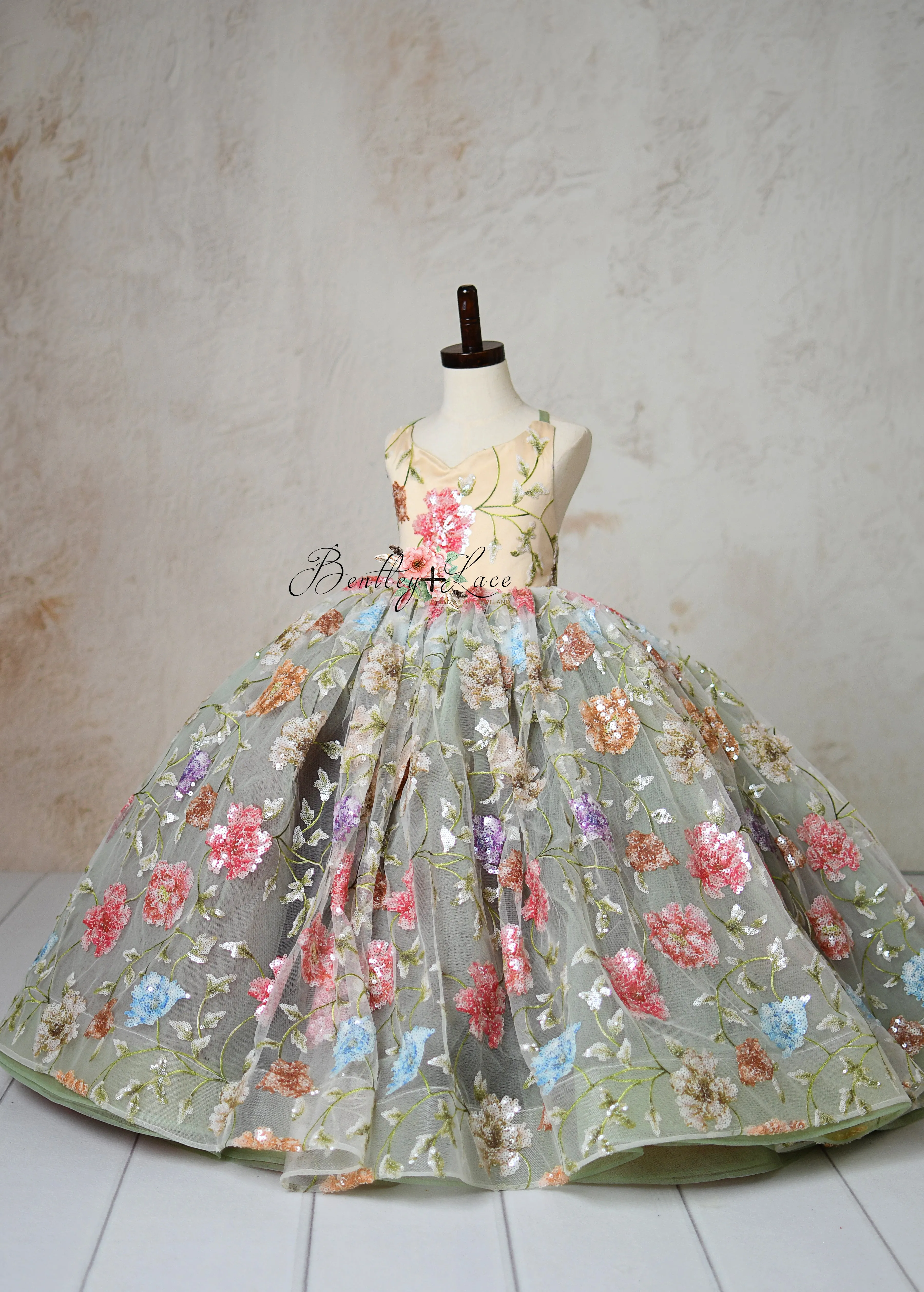 "Willow Blossom" -Toddler Floor Length Gown - (3-5 year)