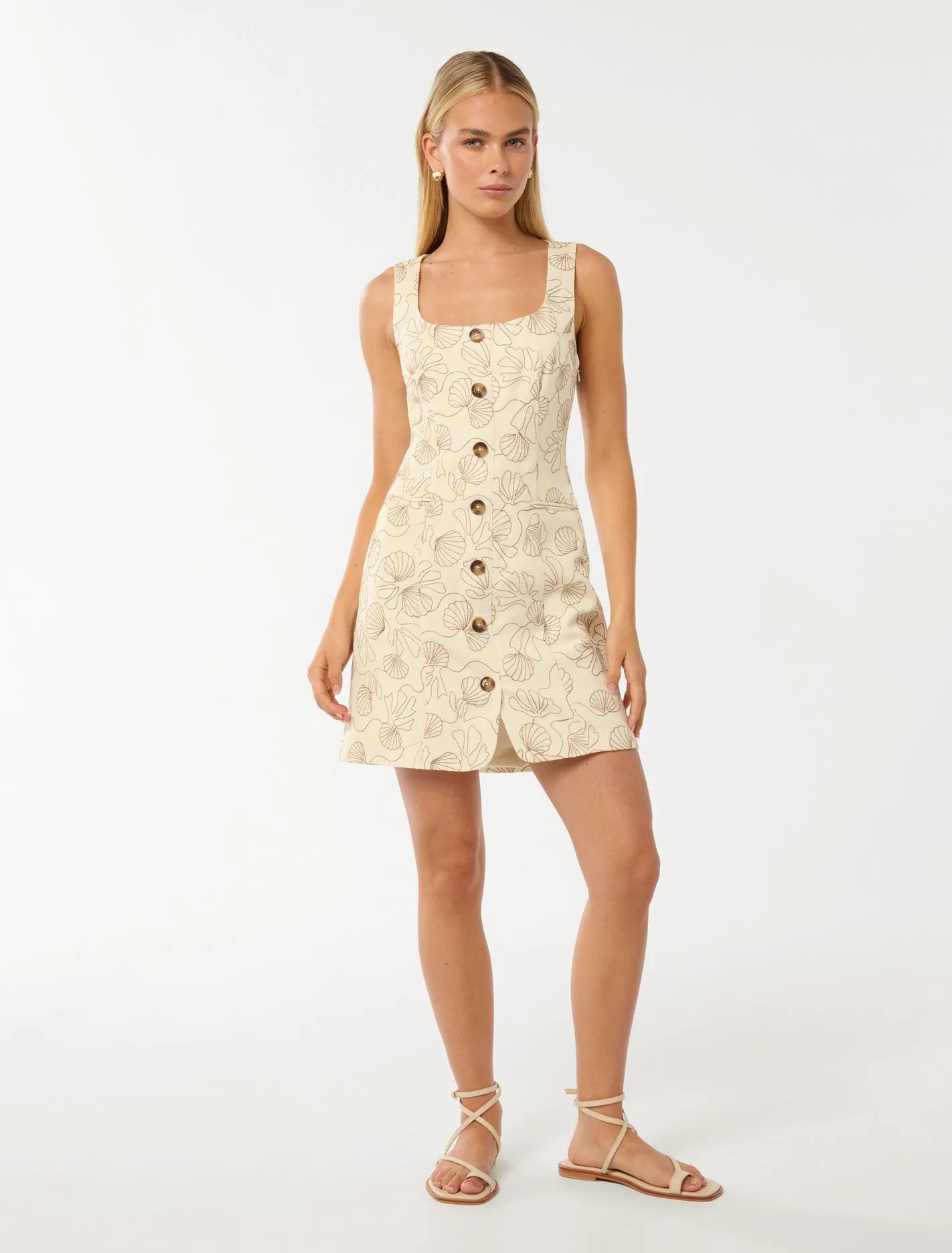 Ramsey Embroidered Linen Mini Dress