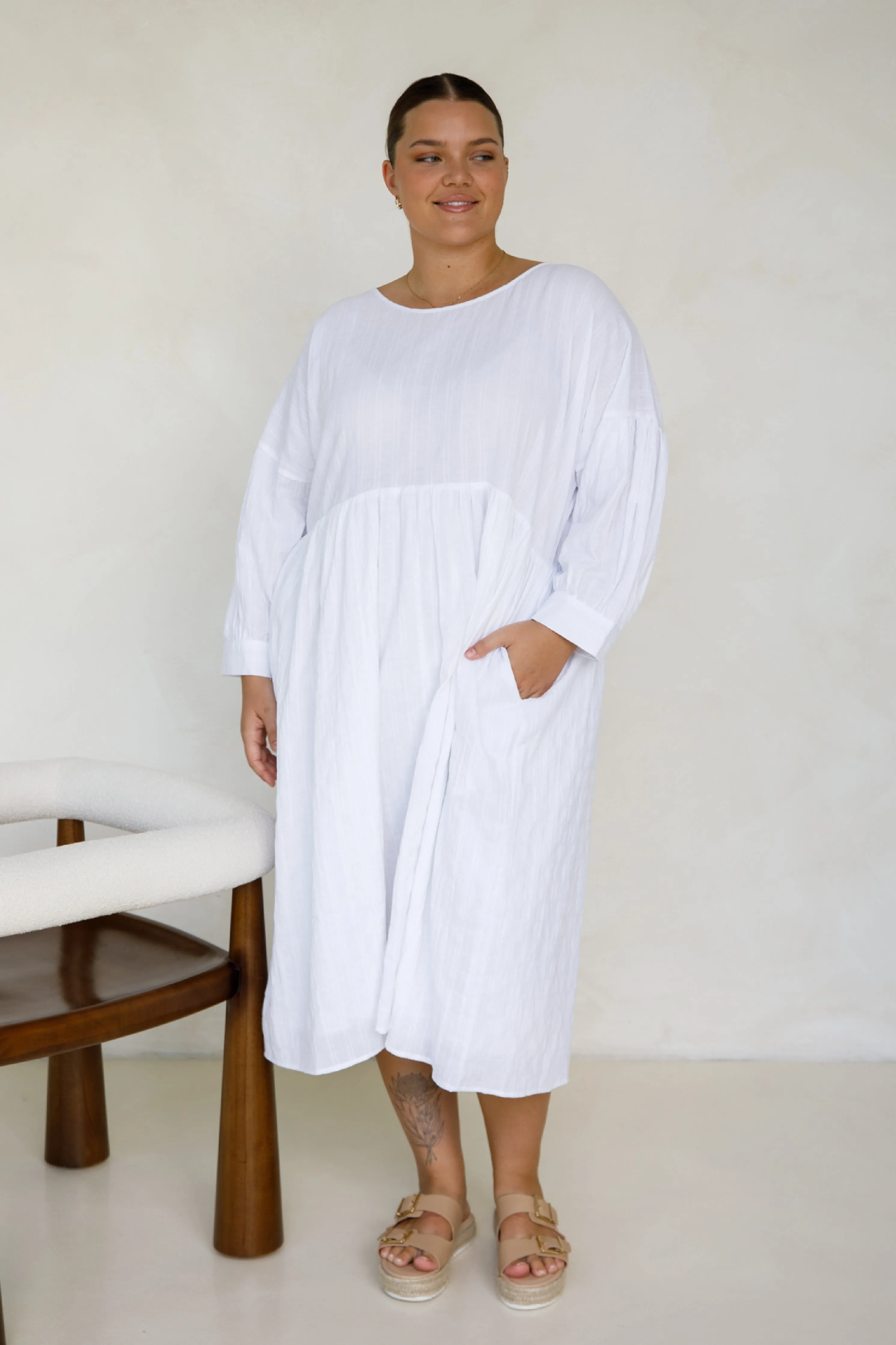 Roma Dress | White