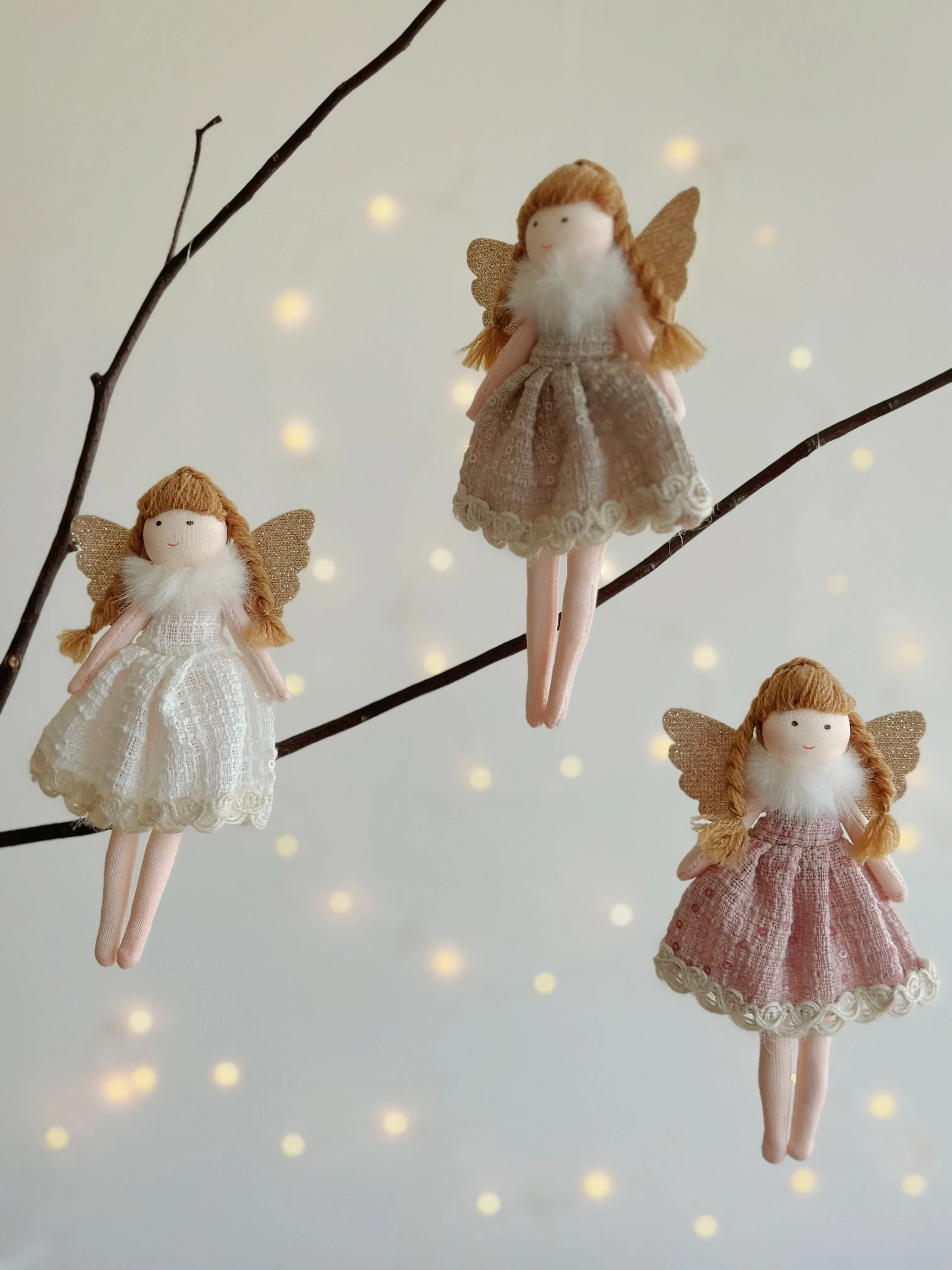 Rustic Angel Charm Ornament (3 colours)