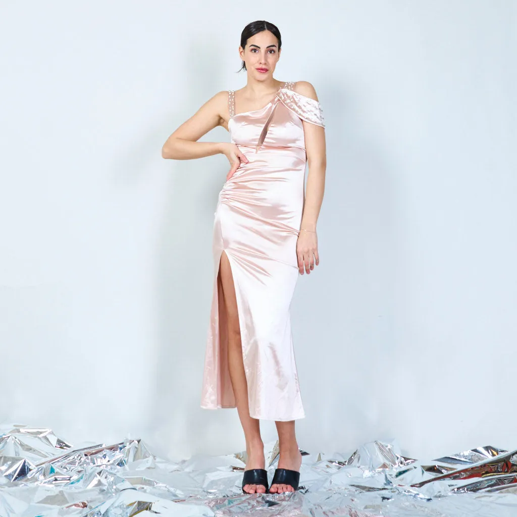 Satin and sparkle dress wholesale