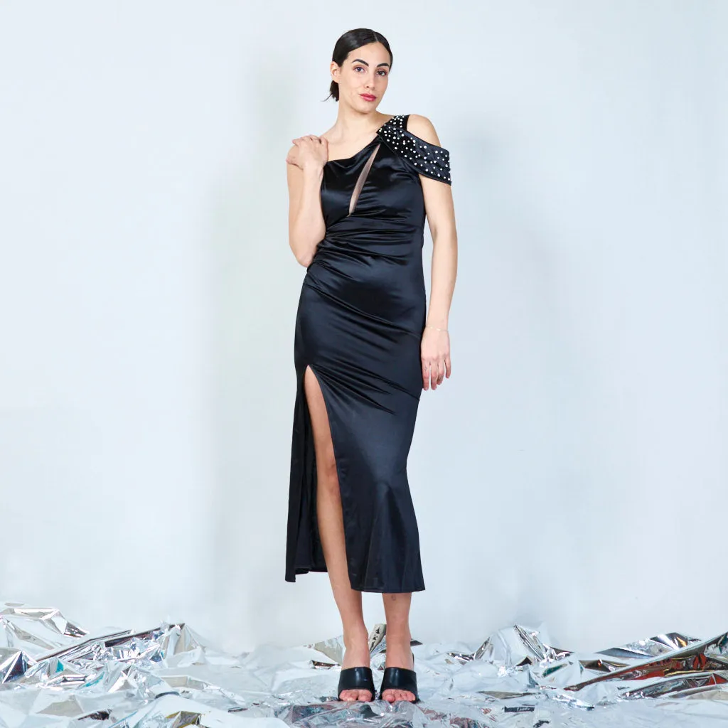 Satin and sparkle dress wholesale