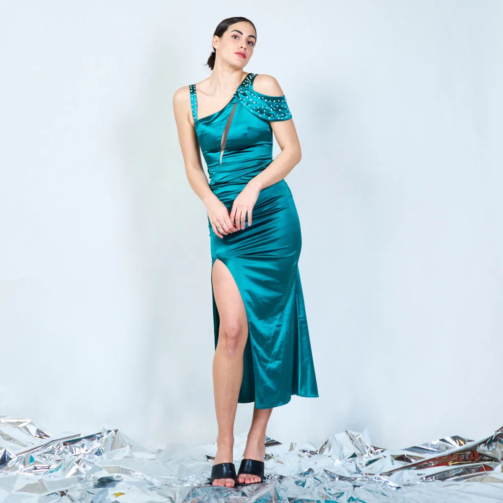 Satin and sparkle dress wholesale