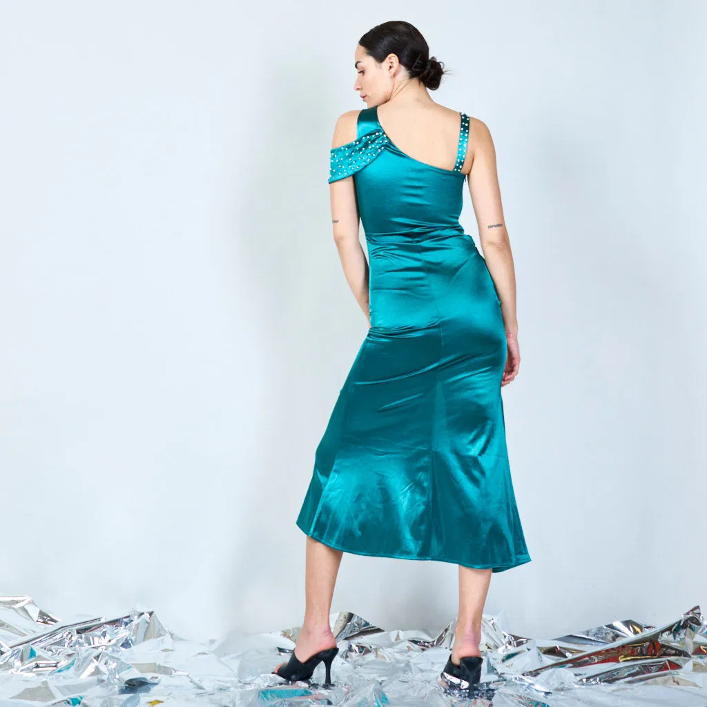 Satin and sparkle dress wholesale