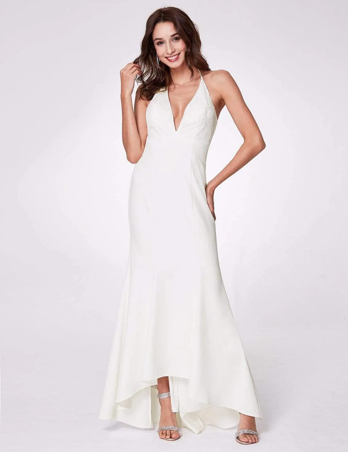 Sexy Halter V Neck Long Evening Gown