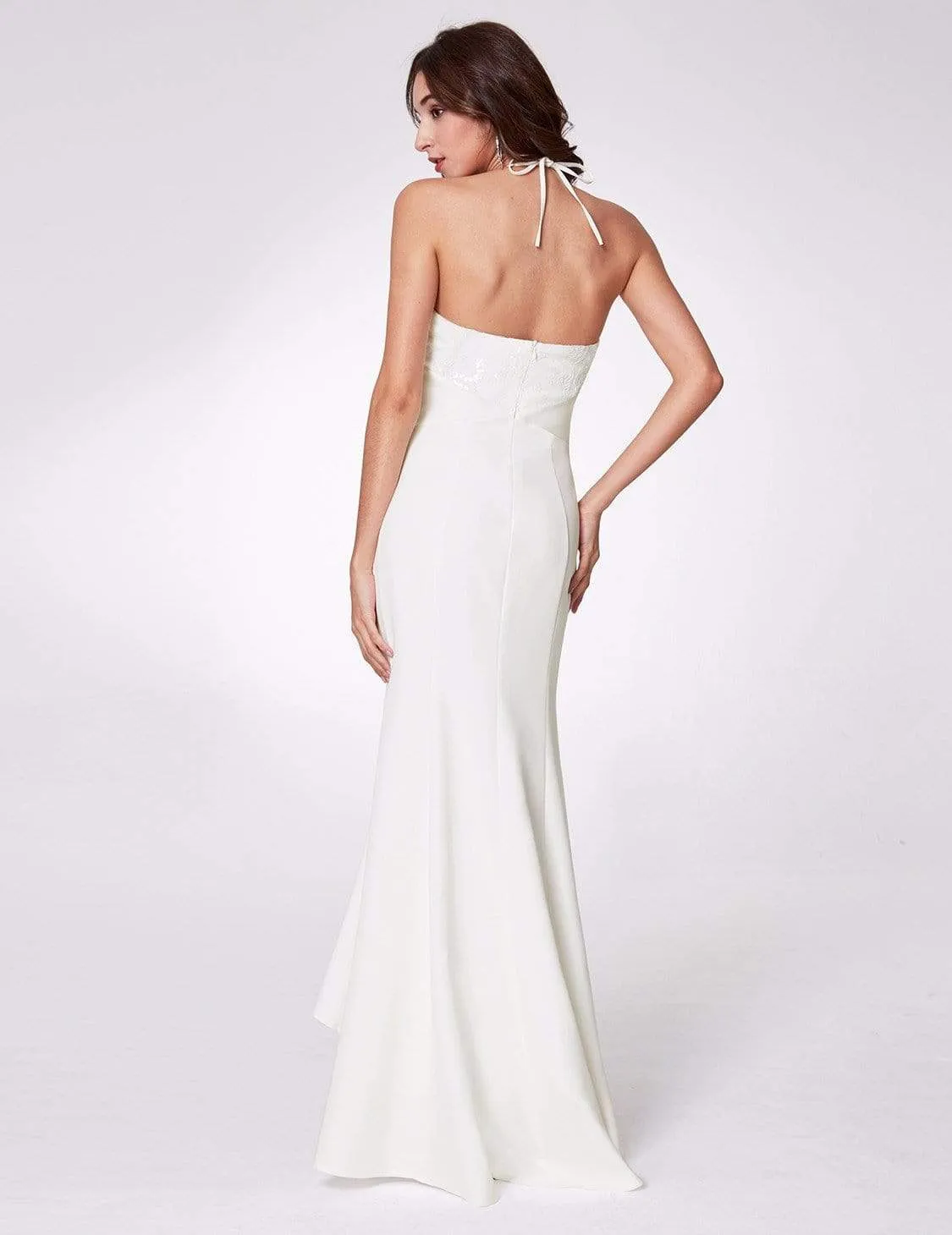 Sexy Halter V Neck Long Evening Gown