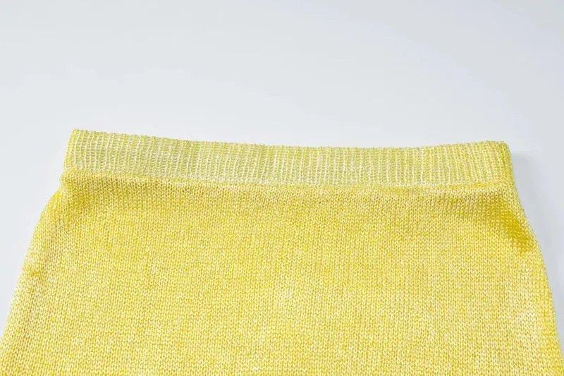 Solid Knit Top And Mini Skirt 2 Pcs Suit