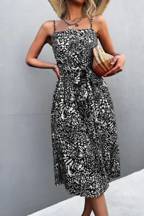 Spaghetti Strap Decorative Button Dress