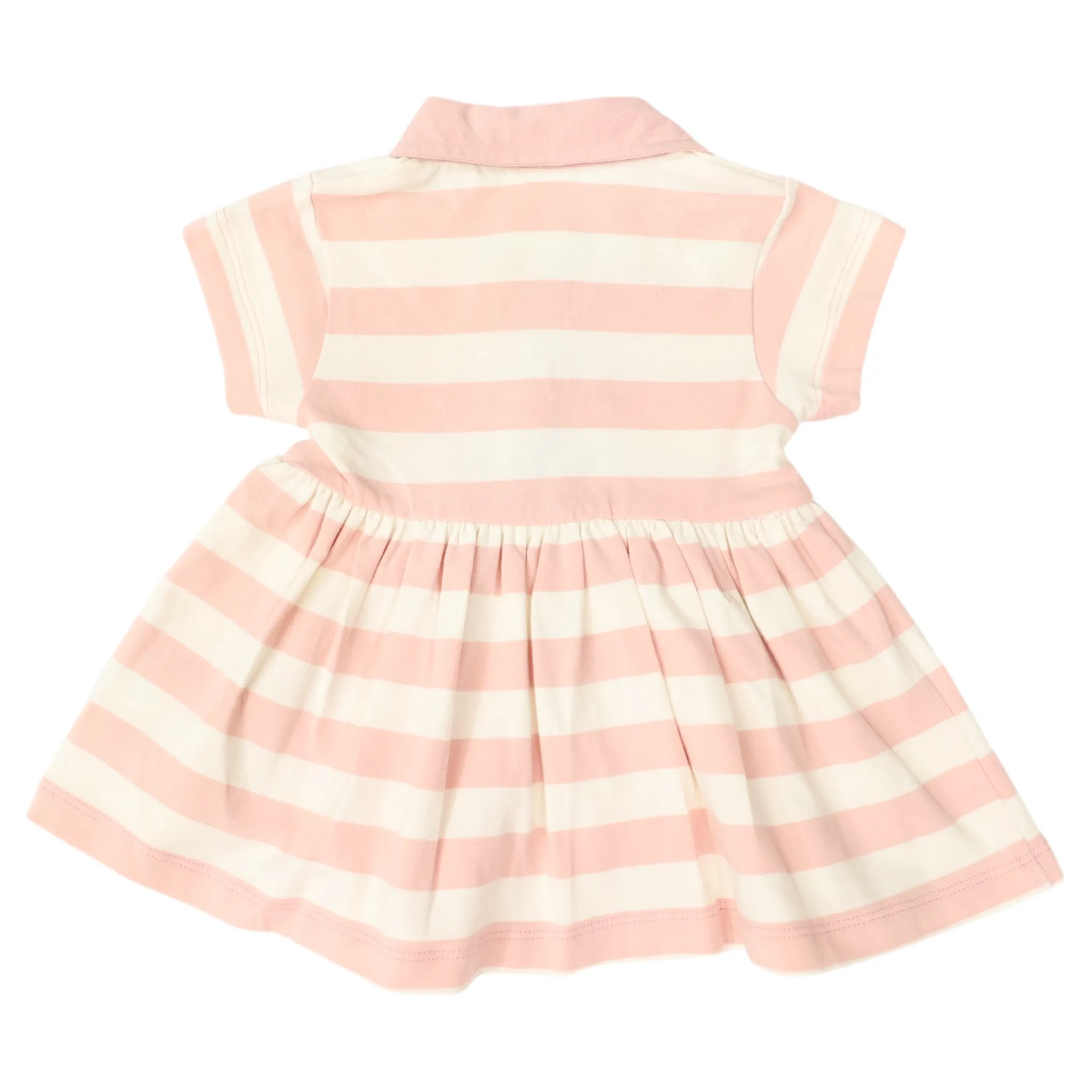 Striped Polo Dress Dusty Pink