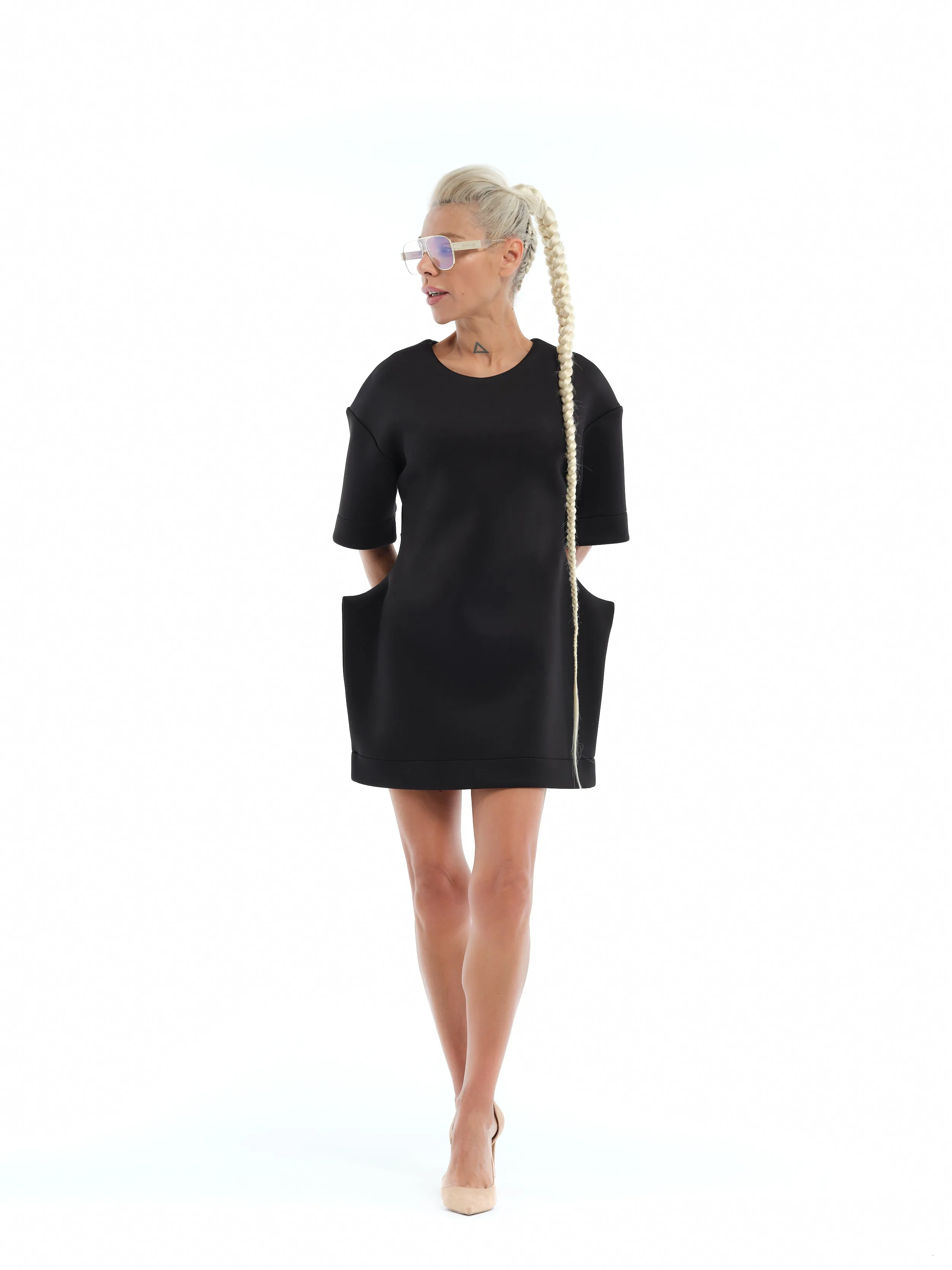 Structured Black Mini Dress