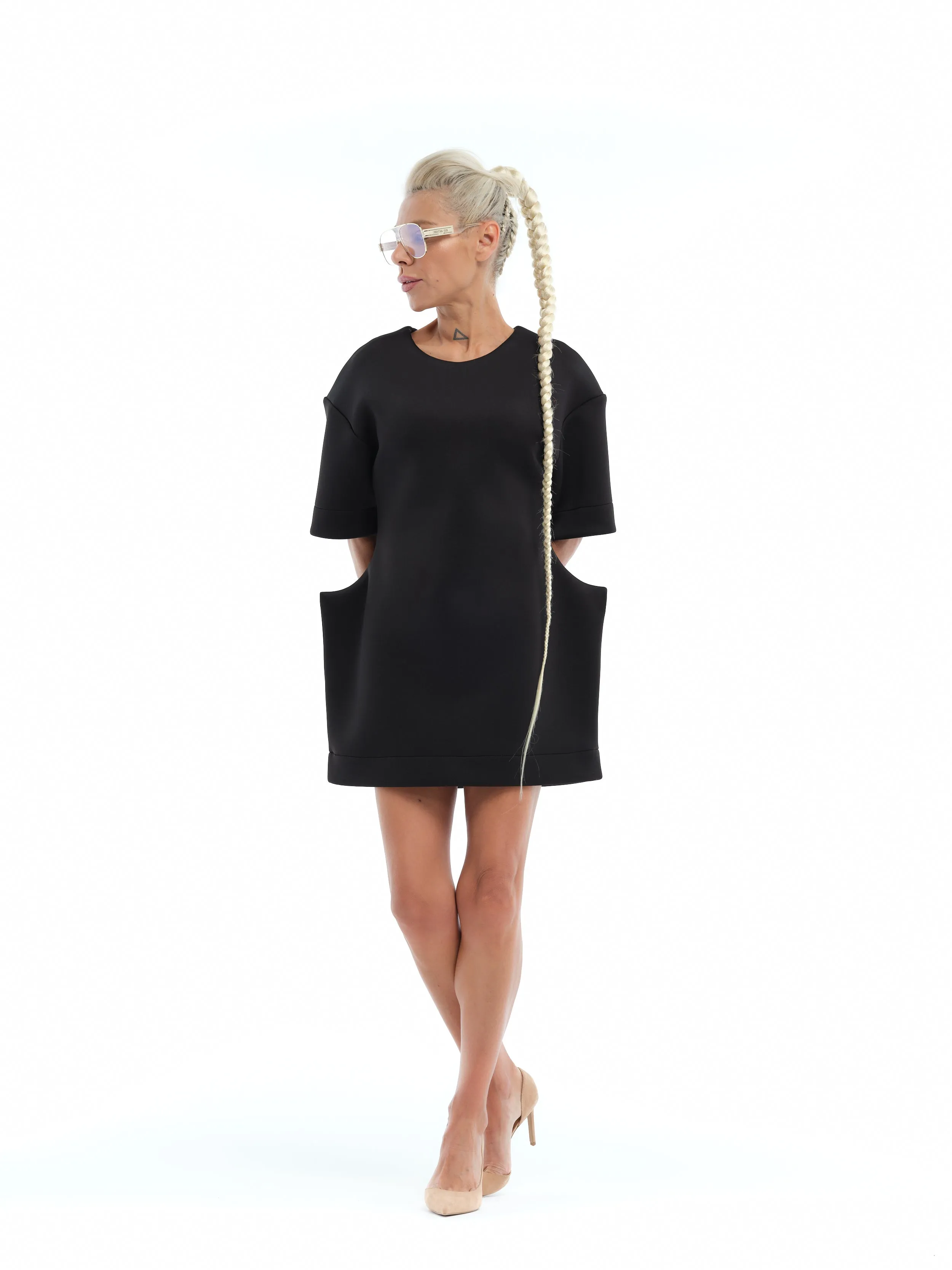 Structured Black Mini Dress