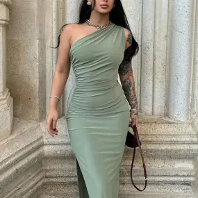 Summer Maxi Dress Women Sexy Split Fashion Sleeveless Backless