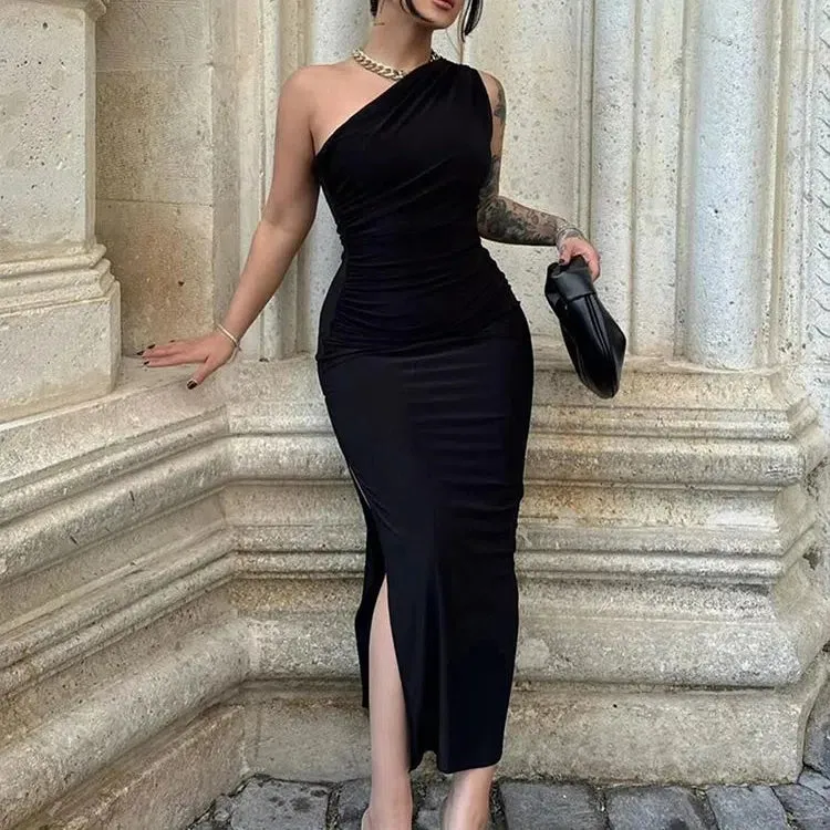 Summer Maxi Dress Women Sexy Split Fashion Sleeveless Backless
