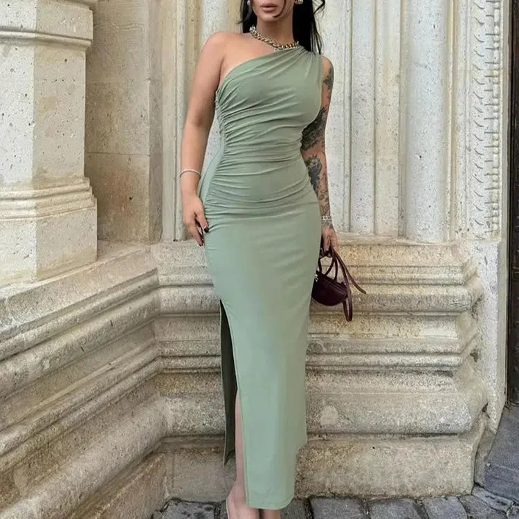 Summer Maxi Dress Women Sexy Split Fashion Sleeveless Backless