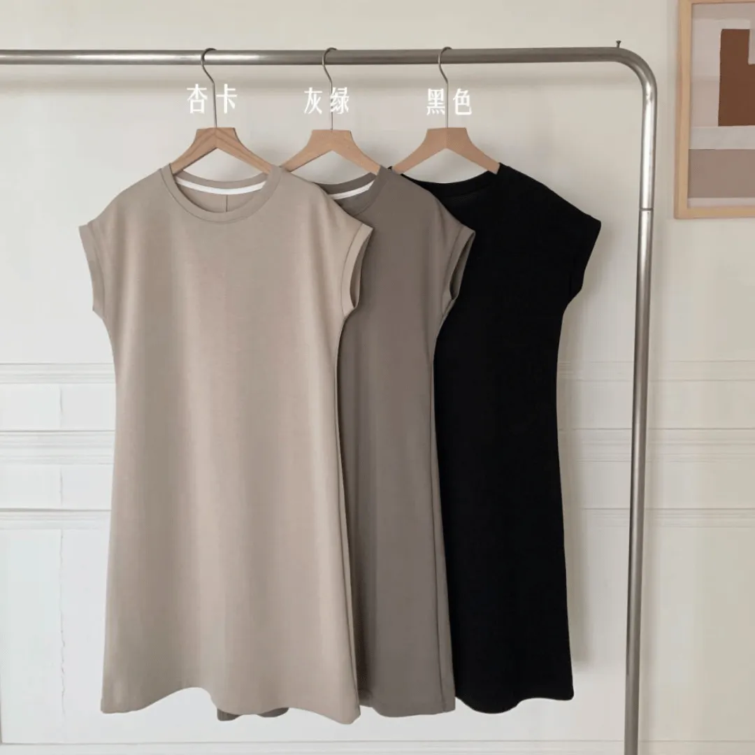 零感纯色T恤连衣裙 Solid Color Airy T-Shirt Dress