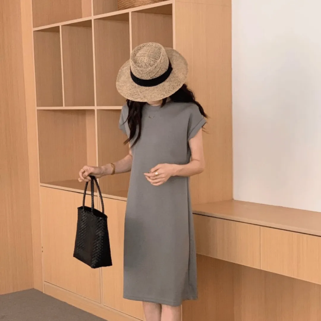 零感纯色T恤连衣裙 Solid Color Airy T-Shirt Dress