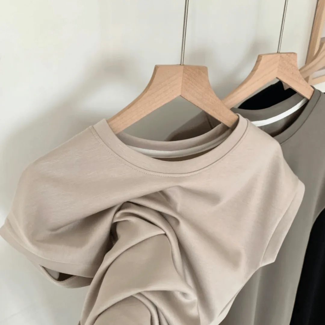零感纯色T恤连衣裙 Solid Color Airy T-Shirt Dress